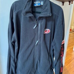 Black Team-Embroidered Full-Zip Fleece Jacket